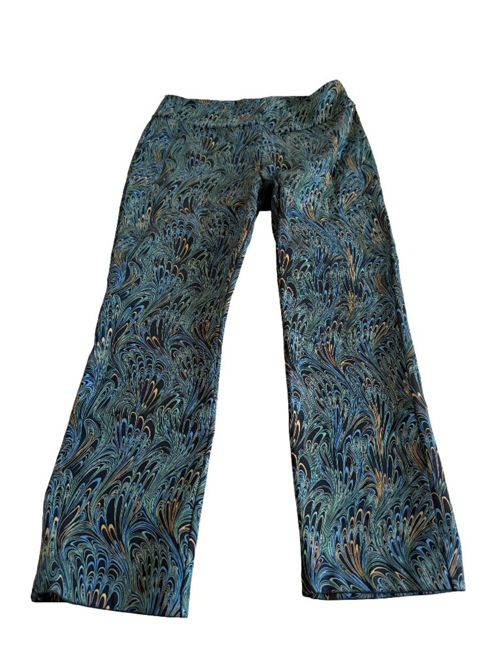 Soft Surroundings Women's Petite Large Heavey Ponte Knit Peacock Pants